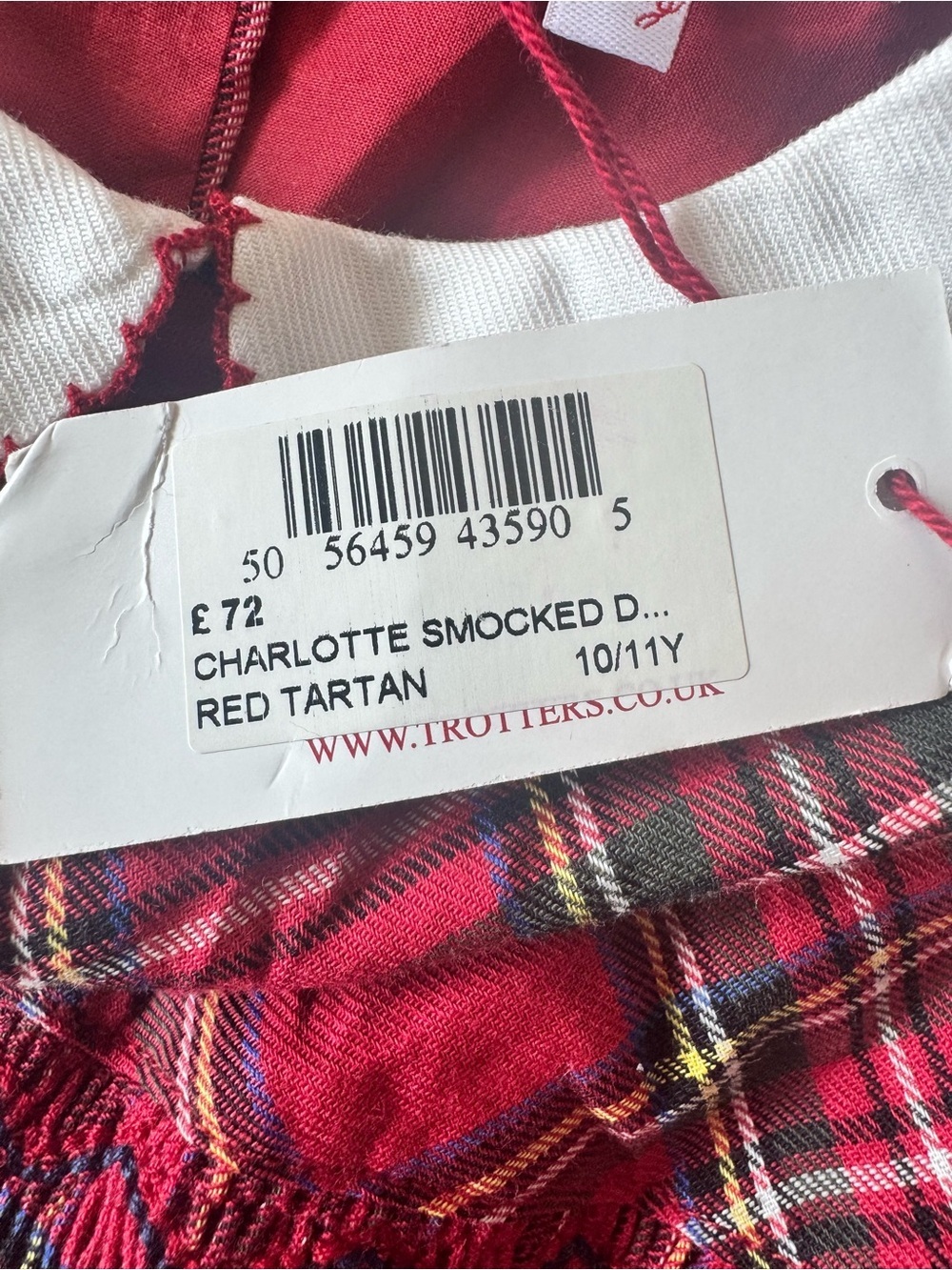 NWT Confiture for Trotters 10/11 Years Girls Dress Plaid Red Smocked Tartan - Picture 5 of 9
